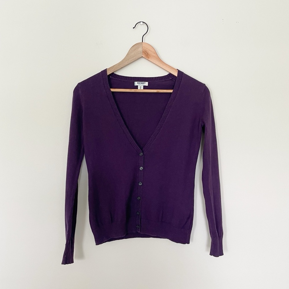 Old Navy Deep Purple V Neck Cardigan